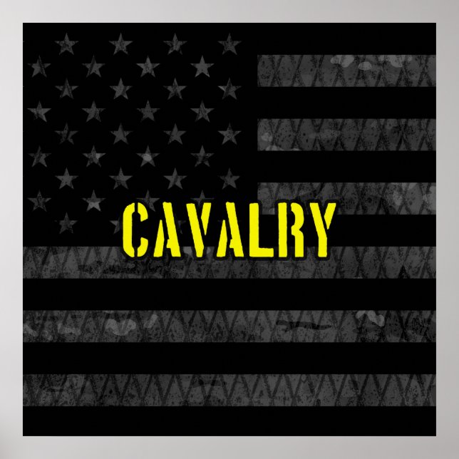 Cavalry Subdued American Flag Poster (Front)