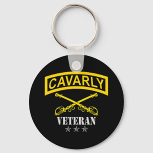 Cavalry Veteran Patriotic Flag Veterans Day Keychain