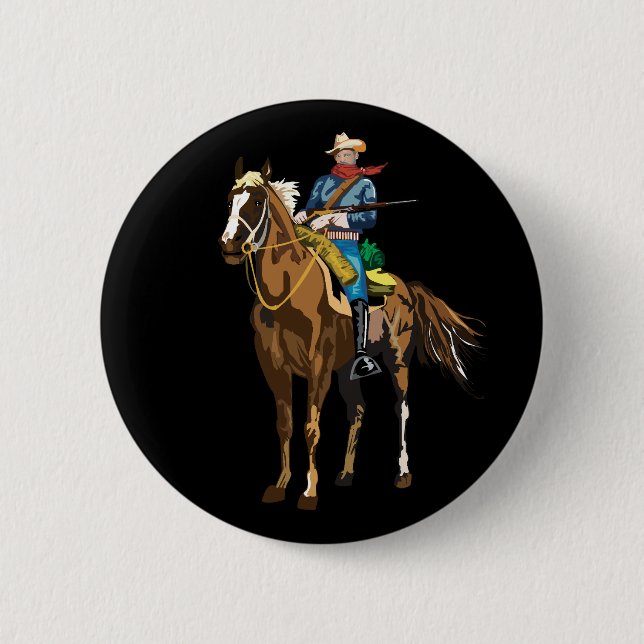 Cavalryman - Buffalo Soldier 2 Inch Round Button (Front)