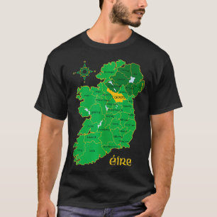 Cavan Ireland County Map Eire Irish Travel  T-Shirt