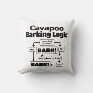 Cavapoo Barking Logic Throw Pillow