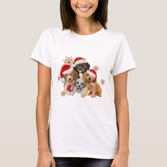 Cavapoo Christmas Apparel T-Shirt (Front)