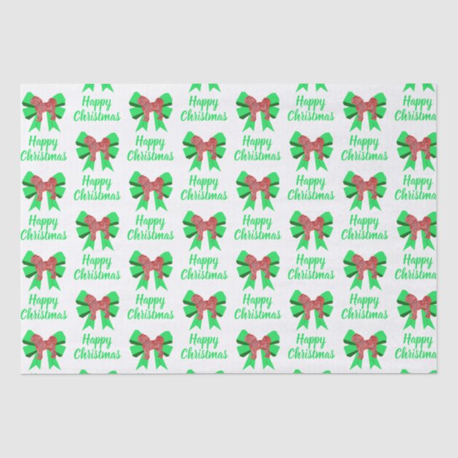 Cavapoo Christmas Dog & Bow White Tissue Paper (Front)