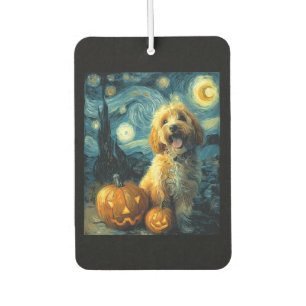 Cavapoo Cute Dog Halloween Jack O Lantern Pumpkin  Air Freshener