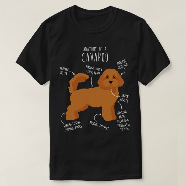 Cavapoo Dog Anatomy 4 T-Shirt (Design Front)