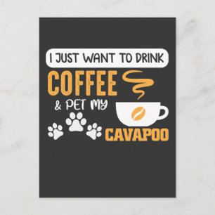 Cavapoo Dog Owner Coffee Bean Drinker Postcard