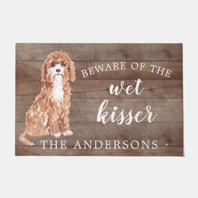 Cavapoo Dog Personalized Door Mat (Front)