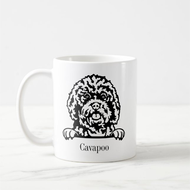 cavapoo dog personalized name mugs (Left)