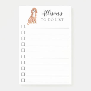 Cavapoo Dog Personalized To Do List Post-it Notes