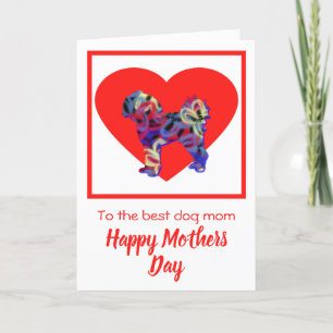 Cavapoo Dog Red Heart Mother’s Day Card