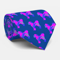 Cavapoo Dog Silhouette Pink & Blue Dark Blue