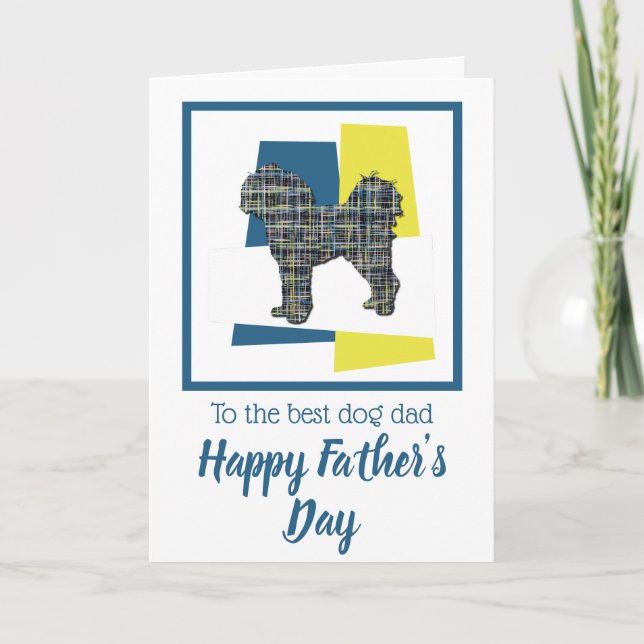 Cavapoo Dog Silhouette TriColour Father’s Day Card (Front)