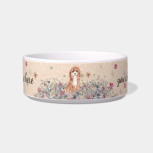 Cavapoo Dog with paws Bowl