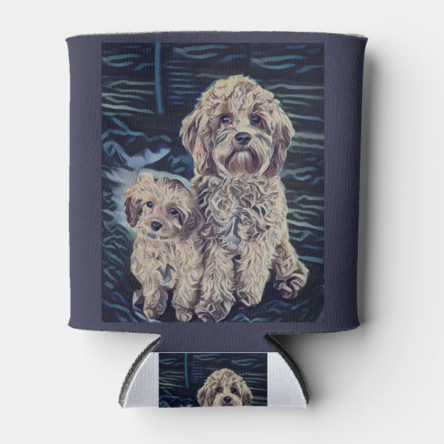 Cavapoo Dogs Cute Adorable Can Cooler (Front)