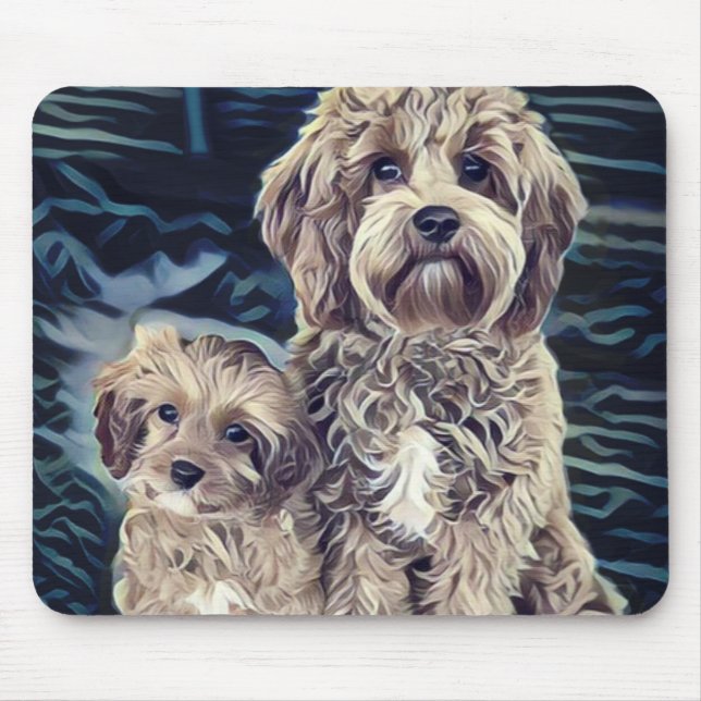 Cavapoo Dogs Cute Adorable Mouse Pad (Front)