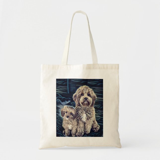 Cavapoo Dogs Cute Adorable Tote Bag (Front)