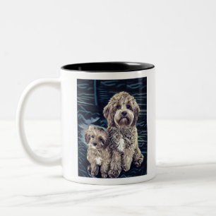 Cavapoo Dogs Cute Adorable Two-Tone Coffee Mug