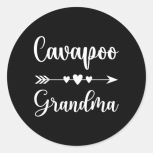 Cavapoo Grandma Funny Cavapoo Dog Lovers Gift Classic Round Sticker