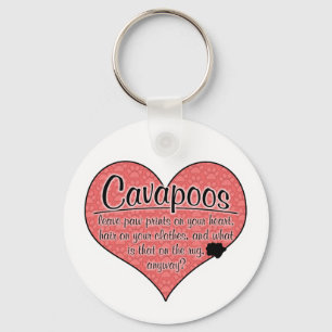 Cavapoo Paw Prints Dog Humour Keychain