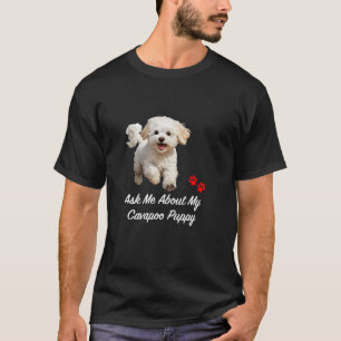 Cavapoo Puppy Cute White Dog Design with Puppy Paw T-Shirt