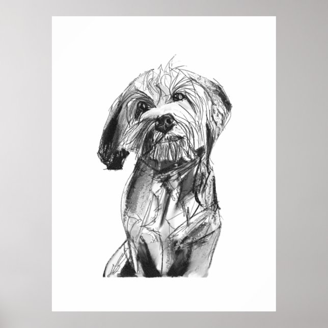 Cavapoo Wall Art Poster, Dog Art Print (Front)