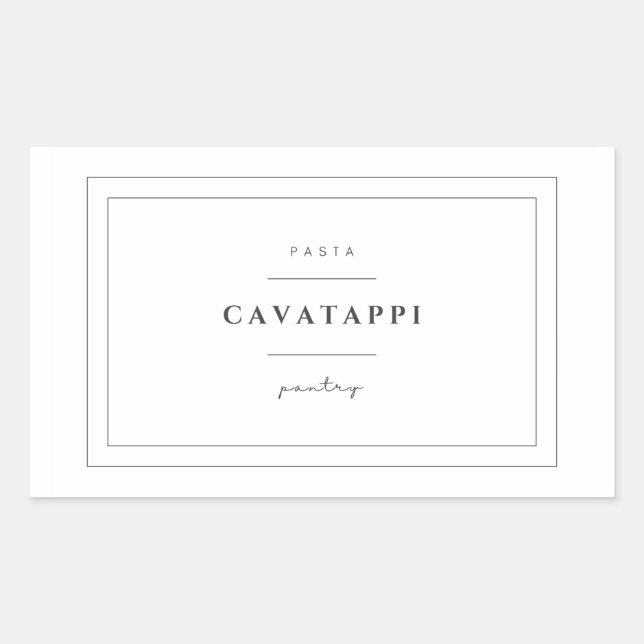 Cavatappi Pasta Food Label Stickers (Front)