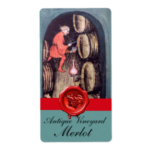 CAVE À VIN ANTIQUE SCEAU DE CIRE ROUGE DE CÉRÉALIT