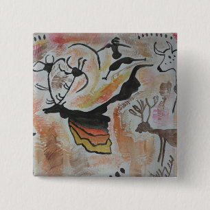 Cave Art Abstract 2 Inch Square Button