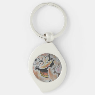 Cave Art Abstract Metal Key Ring
