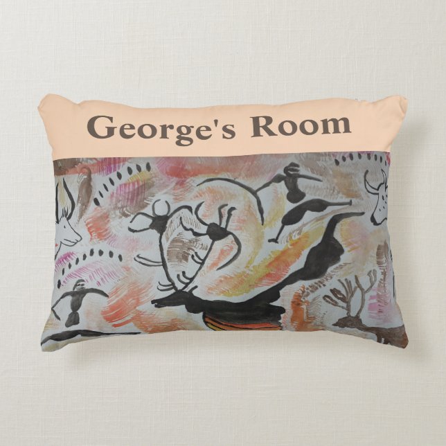Cave Art Abstract Personalized  Accent Pillow (Front)