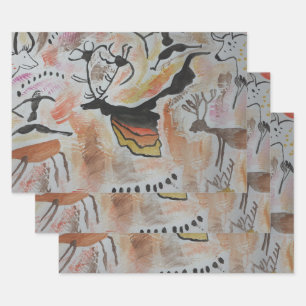 Cave Art Abstract Wrapping Paper Sheet