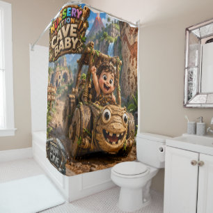 Cave baby/shower curtain/bathroom makeover
