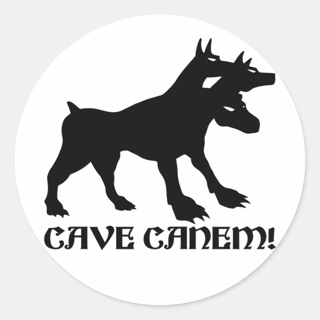 CAVE CANEM - BEWARE OF DOG Latin Classic Round Sticker (Front)
