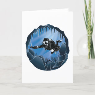 Cave Diving - Underwater Scuba Diver Holiday Card