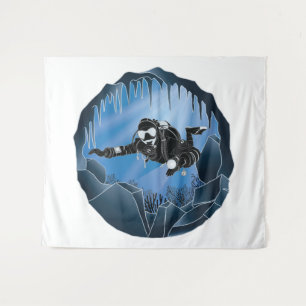 Cave Diving - Underwater Scuba Diver Tapestry