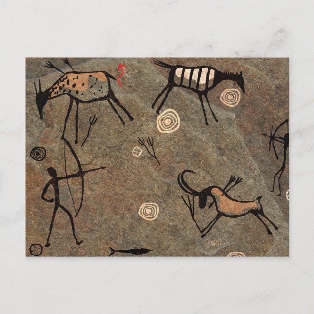 Cave Drawing Pattern Postcard (Front)