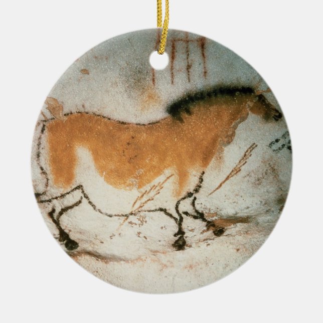 Cave drawings Lascaux French Prehistoric Ceramic Ornament (Front)