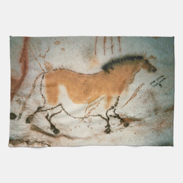 Cave drawings Lascaux French Prehistoric Kitchen Towel (Horizontal)