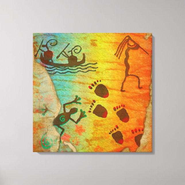 Cave Dwelling Native American DECOR Wrapped Canvas (Front)
