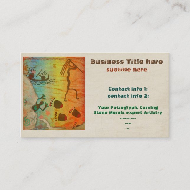 Cave Dwelling Native American TRADE ARTIST TEMP Appointment Card (Front)