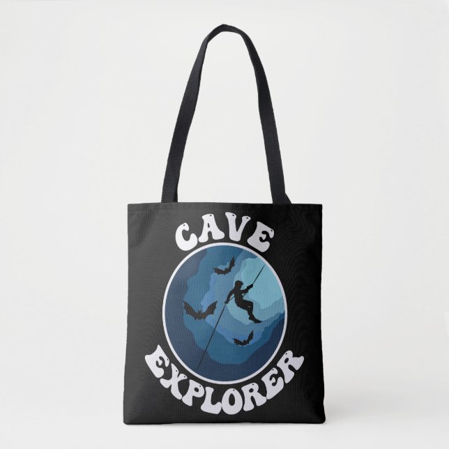 Cave Explorer Caver Caving Speleology Spelunking Tote Bag (Front)