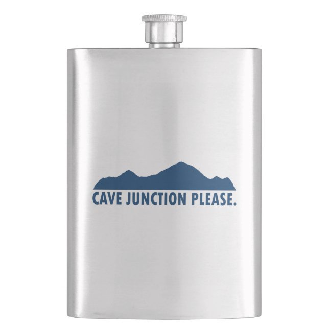 Cave Junction Oregon Please Hip Flask (Front)