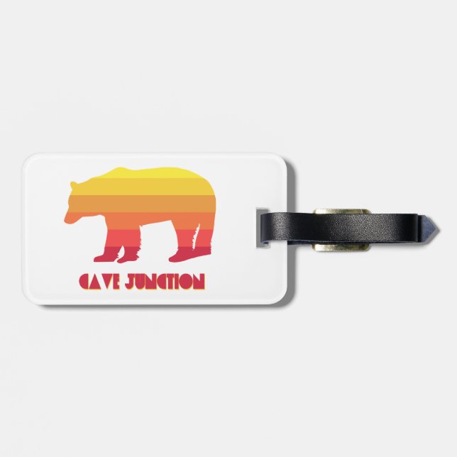 Cave Junction Oregon Rainbow Bear Luggage Tag (Back Horizontal)