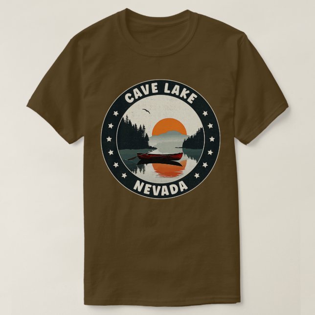 Cave Lake Nevada Sunset T-Shirt (Design Front)