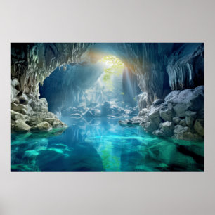 Cave Landscape Meditation Serene Calm Poster