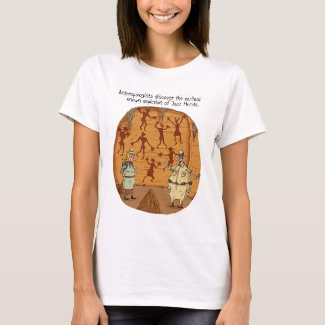 Cave Man Jazz Hands T-Shirt (Front)