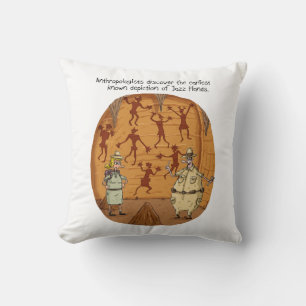 Cave Man Jazz Hands Throw Pillow