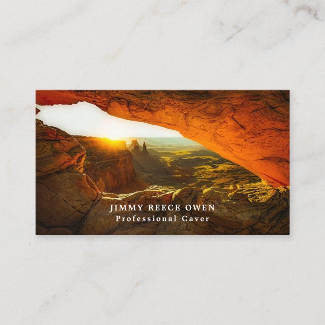 Cave Mouth, Cave Explorer, Sportsperson Business Card (Front)