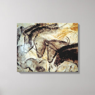 Cave Painting of Horses on Canvas Print
