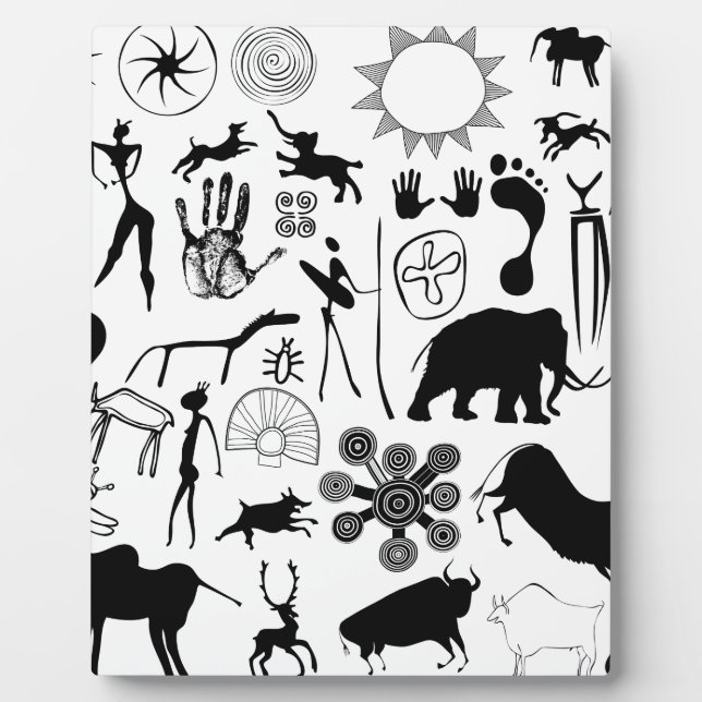 Cave paintings - primeval art plaque (Front)